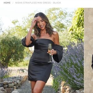 Nisha Strapless Mini Dress - Black